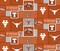 Sykel Enterprises-University of Texas  Fleece Fabric-Texas Longhorns College Patch Fleece Blanket Fabric-Sold by the yard